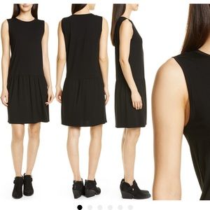 Eileen Fisher drop waist jersey dress. Soft smooth material. Size L.